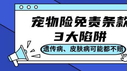 宠物险免责条款3大陷阱，遗传病、皮肤病可能都不赔