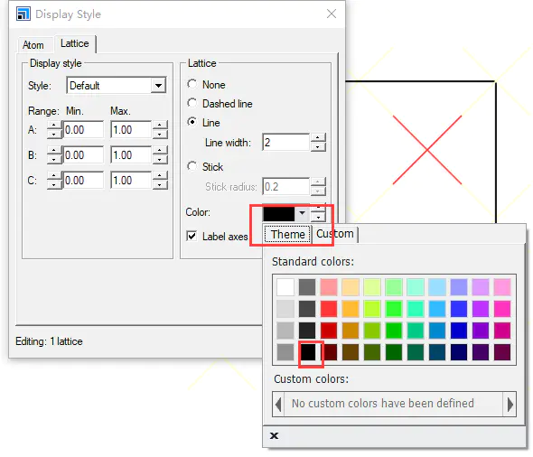 修改Materials Studio的背景颜色和晶格颜色
