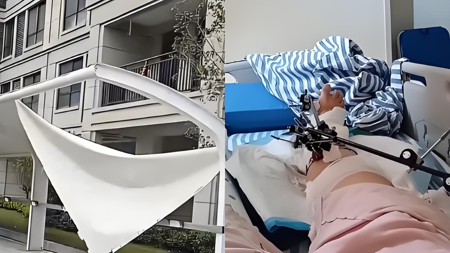 女子12楼坠落后奇迹生还，第一时间呼喊丈夫：我还没死，快打120