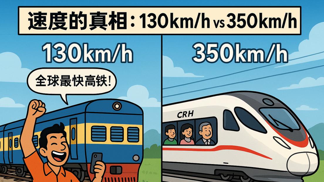 印度一条508公里的高铁7年只修10公里，网红盛赞130公里时速全球第1，网友评论：笑点太多，不知道