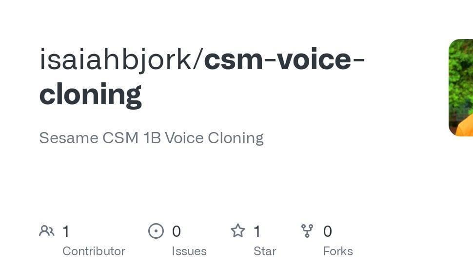 Sesame CSM 1B 语音克隆体验