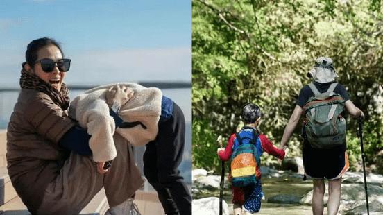 55岁刘若英罕见带儿子露面，9岁酷酷又瘦又高性格活泼，星范十足