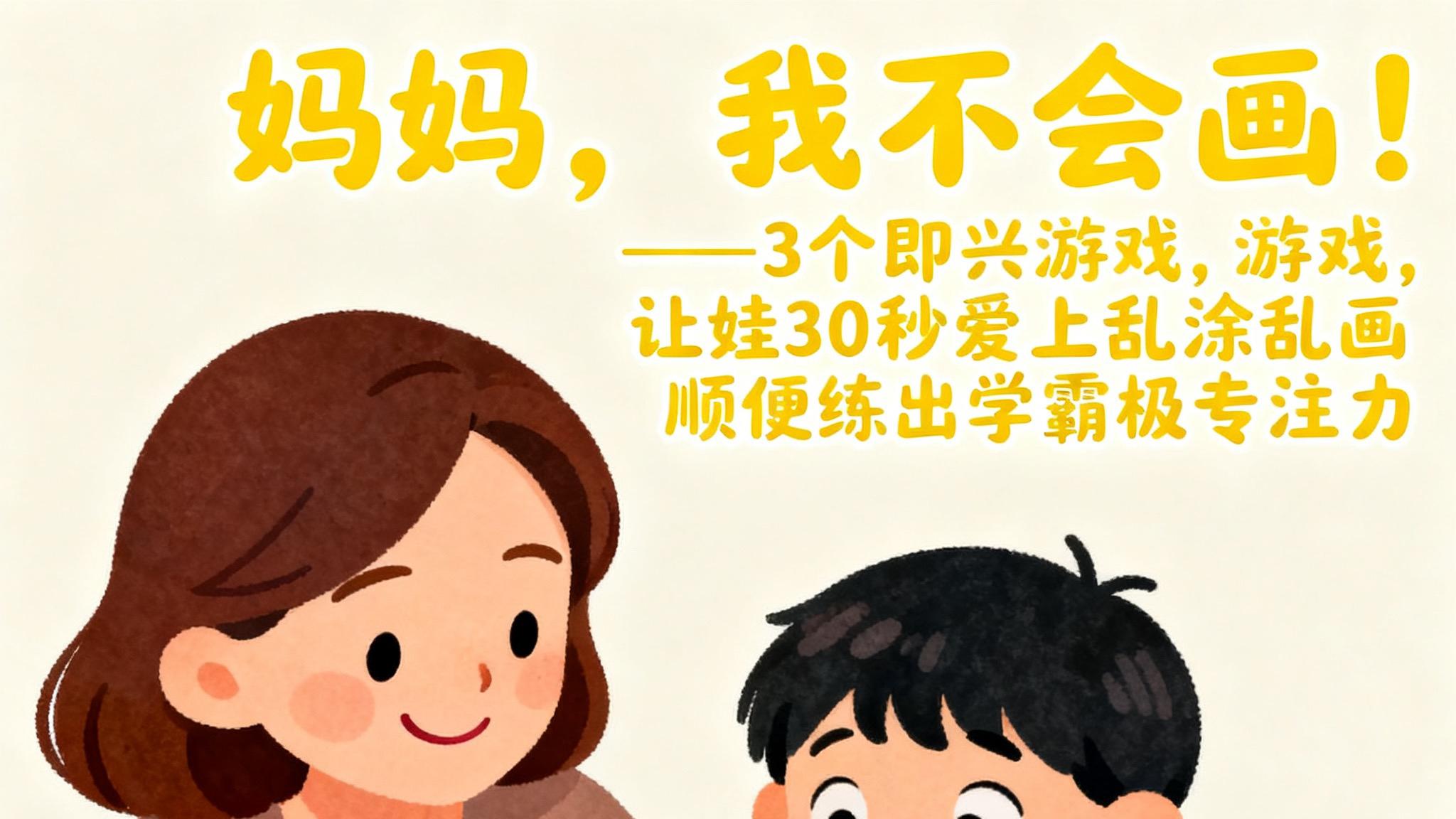 “妈妈，我不会画！”——3个即兴小游戏，让娃30秒爱上乱涂乱画，顺便练出学霸级专注力