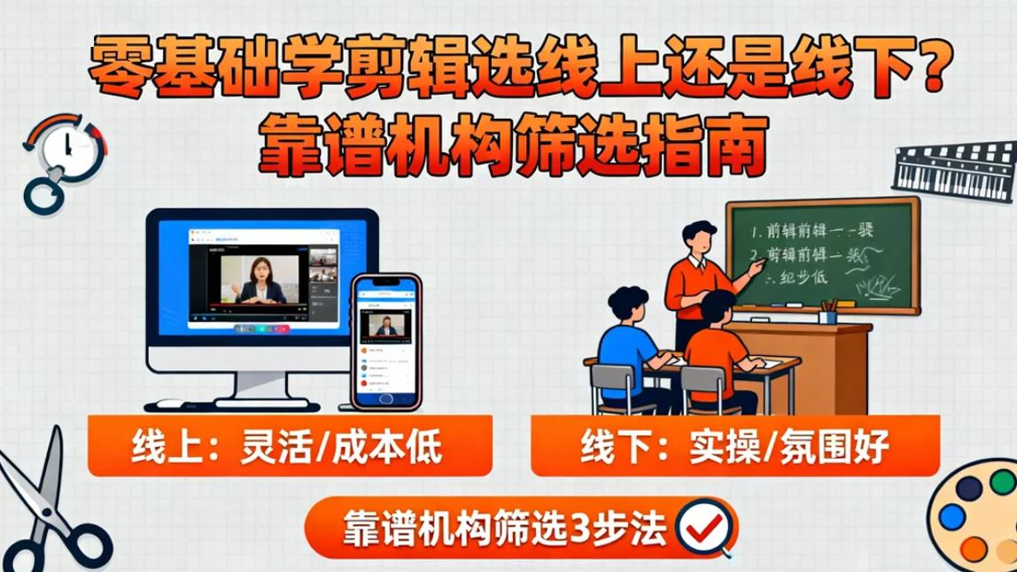 零基础学剪辑选线上还是线下？靠谱机构筛选指南! !