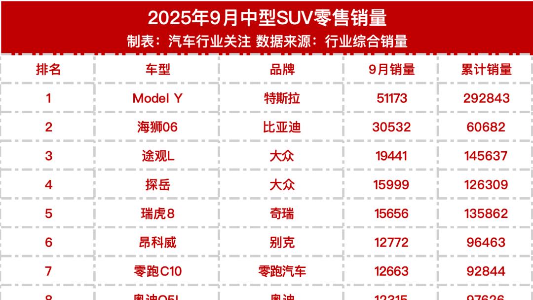 Model Y 断层夺冠 新能源与燃油车分庭抗礼