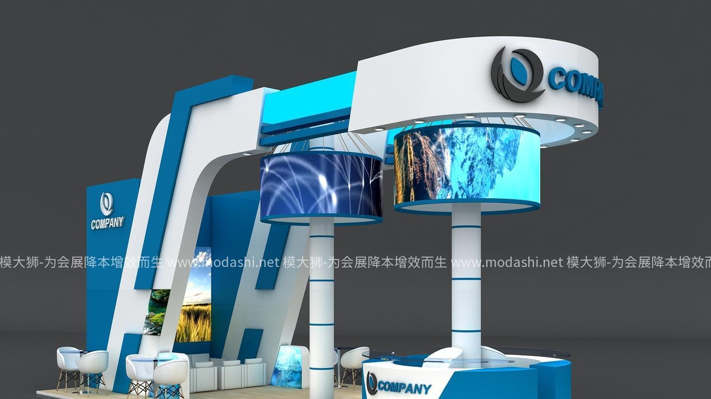 展台3D模型贴材质没明暗关系？---模大狮模型网