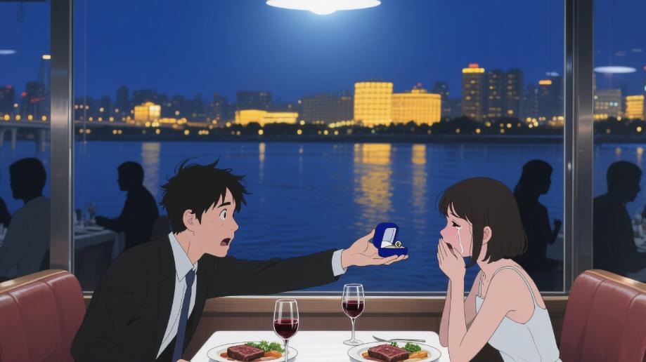 情侣吵架后女生跳河，男生救她时摸到硬物，是他送的定情戒指盒