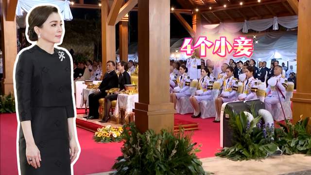 73岁泰王风流倜傥，带着4个妾室出席公务，苏提达王后一脸无奈