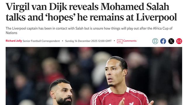 无愧队长！利物浦内部矛盾 34岁范戴克出面：劝萨拉赫留下