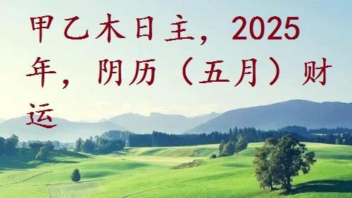 甲乙木日主，2025年，阴历（五月）财运