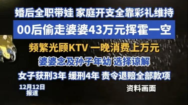 湖北一00后宝妈盗婆婆43万报复性消费40多天 日均消费近万元