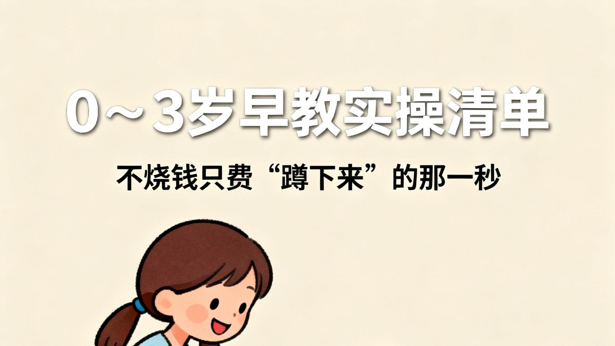 0～3岁早教实操清单，不烧钱只费“蹲下来”的那一秒