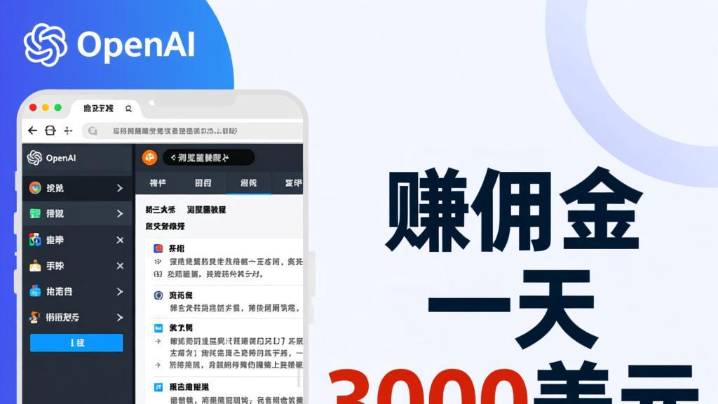 有人靠这个赚佣金一天3000美元，推广OpenAI浏览器教程（图文）