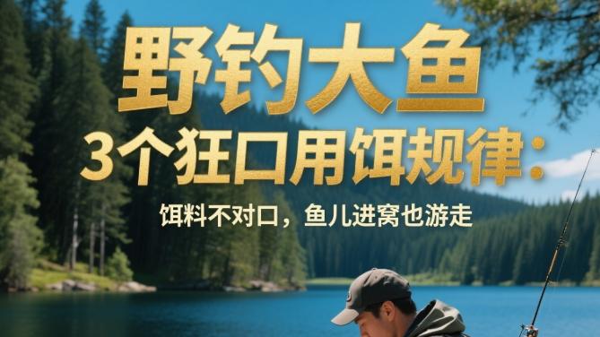 野钓想要钓大鱼，用的饵料有大讲究，否则就算有鱼也不开口