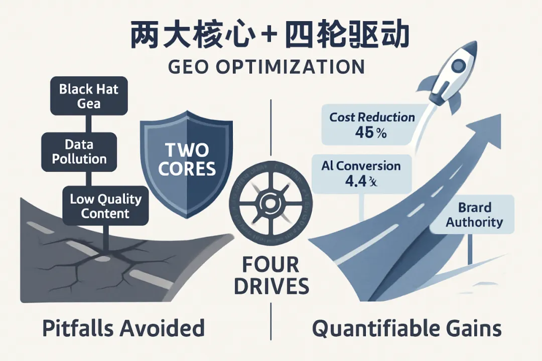 【两大核心+四轮驱动】Geo优化方案规划：避开17个AI时代获客陷阱的实战指南
