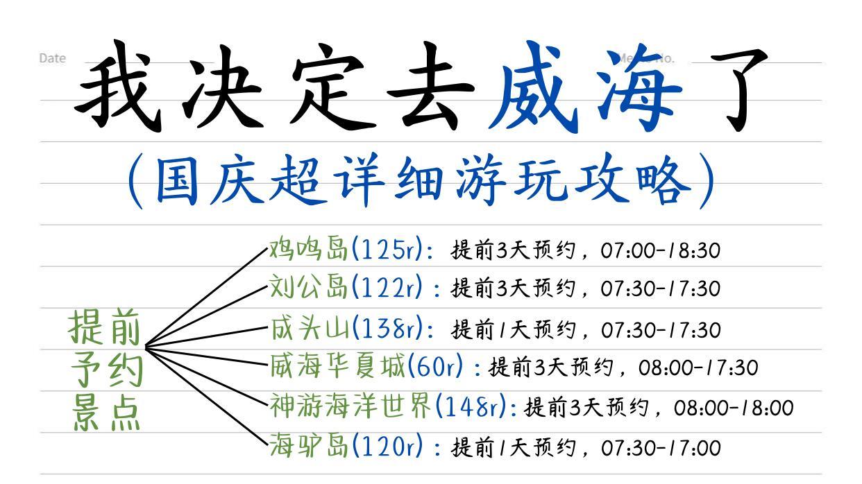 10月威海旅游，四日游路线参考
