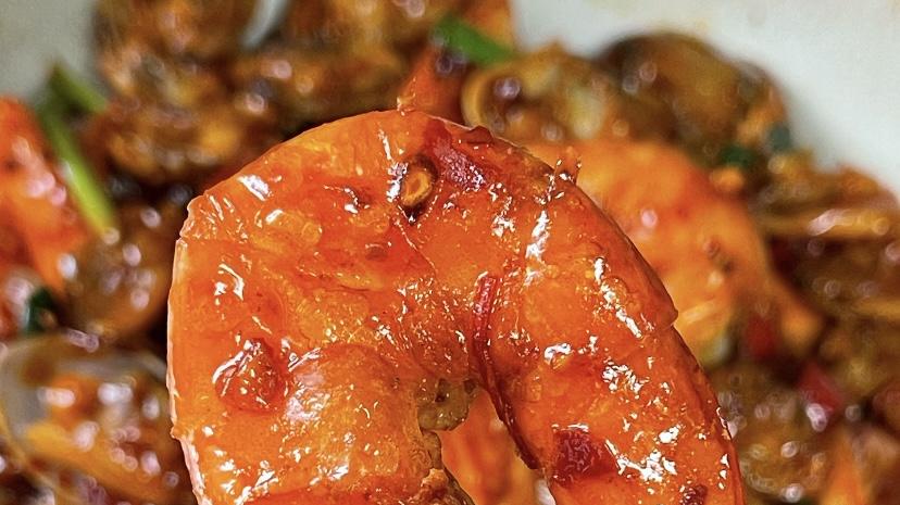 香辣过瘾！这盘花甲虾也太好嗦了吧