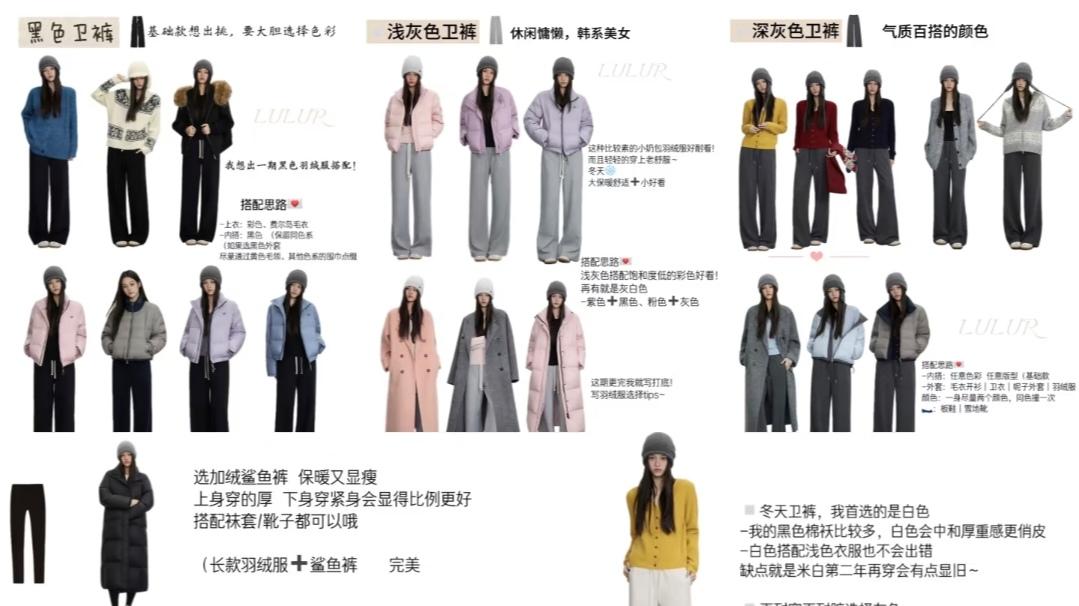 冬天休闲裤N种穿搭思路｜卫裤+格纹裤+鲨鱼裤｜基础款也能穿出时尚感