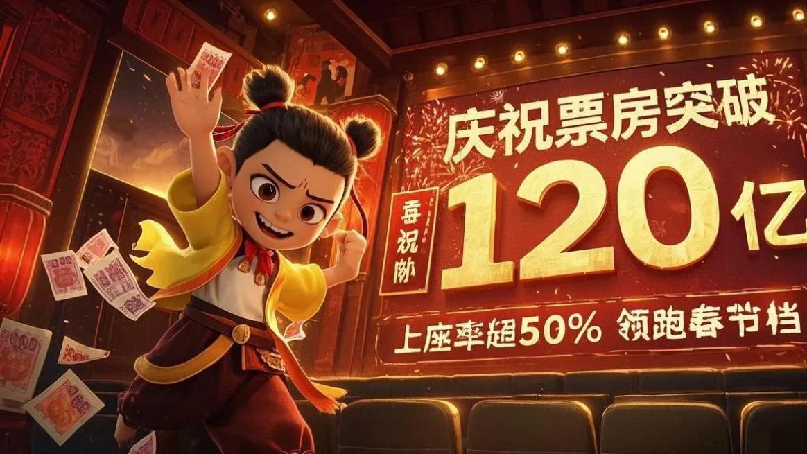 《哪吒2》总票房突破120亿！单日上座率仍超50%领跑春节档