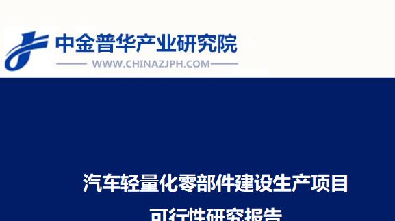 汽车轻量化零部件建设生产项目可行性研究报告