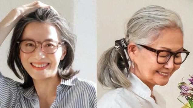 中老年女人，“披发”还是“扎发”？看素人对比就知道，差别太大