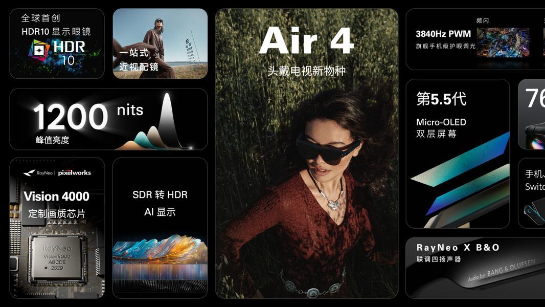 王自如亲测雷鸟 Air 4 眼镜，1599 起，重塑口袋电视性能上限！