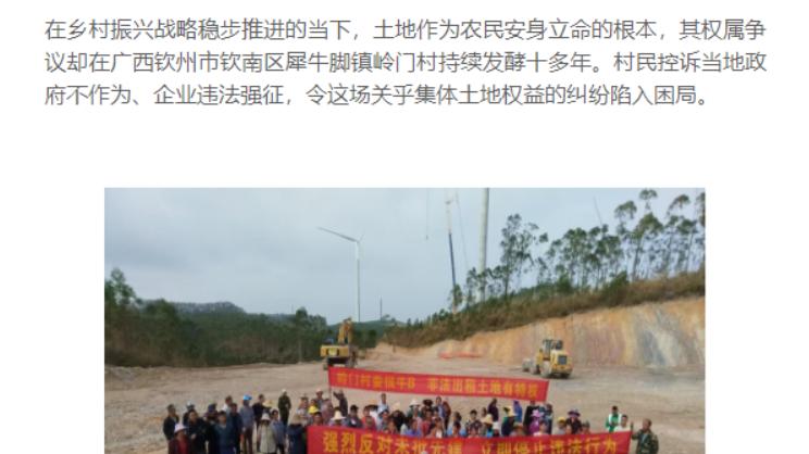 广西钦州岭门村集体林地被占：村民举报多年无果！