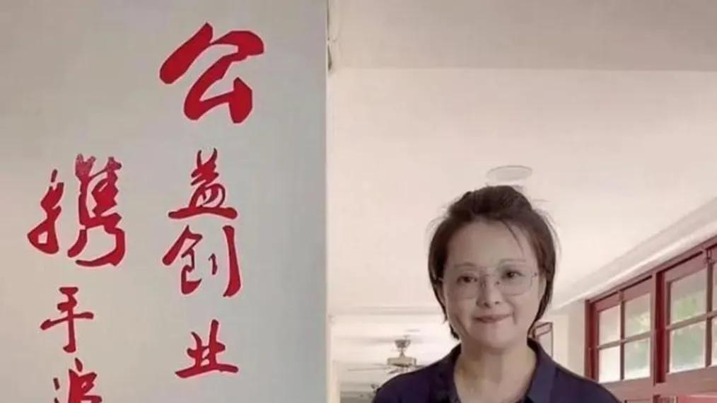 52岁袁立胖了反而更美了！穿针织衫内搭羽绒服富态十足，美到差点认不出了！