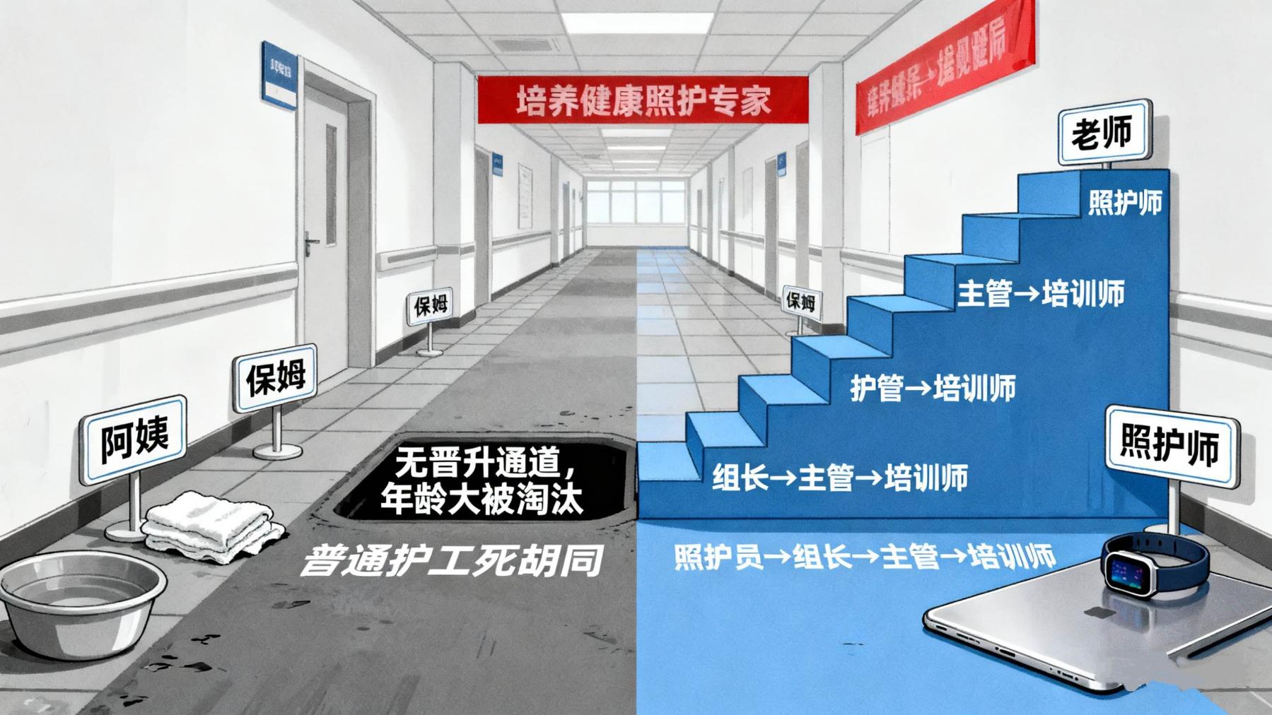 长期照护师VS普通护工：不止差一倍工资