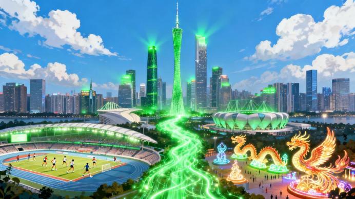 广州双擎闪耀：南方电网天河供电局100%绿电点亮十五运与灯光节