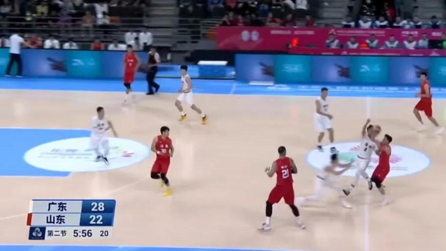全运会男篮首战，广东17分大胜山东，徐杰19分，陶汉林空坎22+11