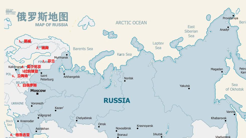 地图不可避免包括其它国家，也就俄罗斯能和中国比？