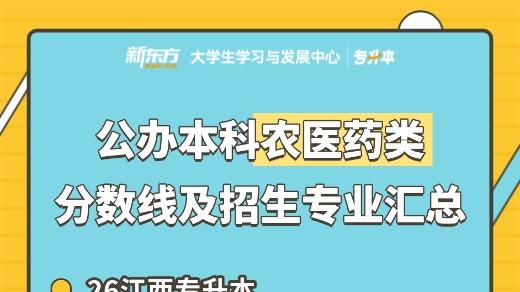 26江西专升本考生必看！公办本科农医药类分数线及招生专业汇总