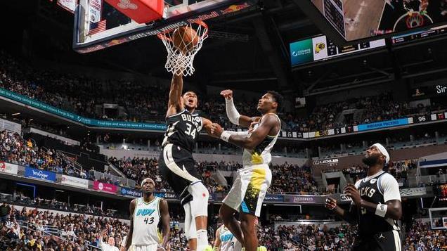 雄鹿19分大逆转步行者！字母哥复出轰30+12 利拉德9分仅14中3