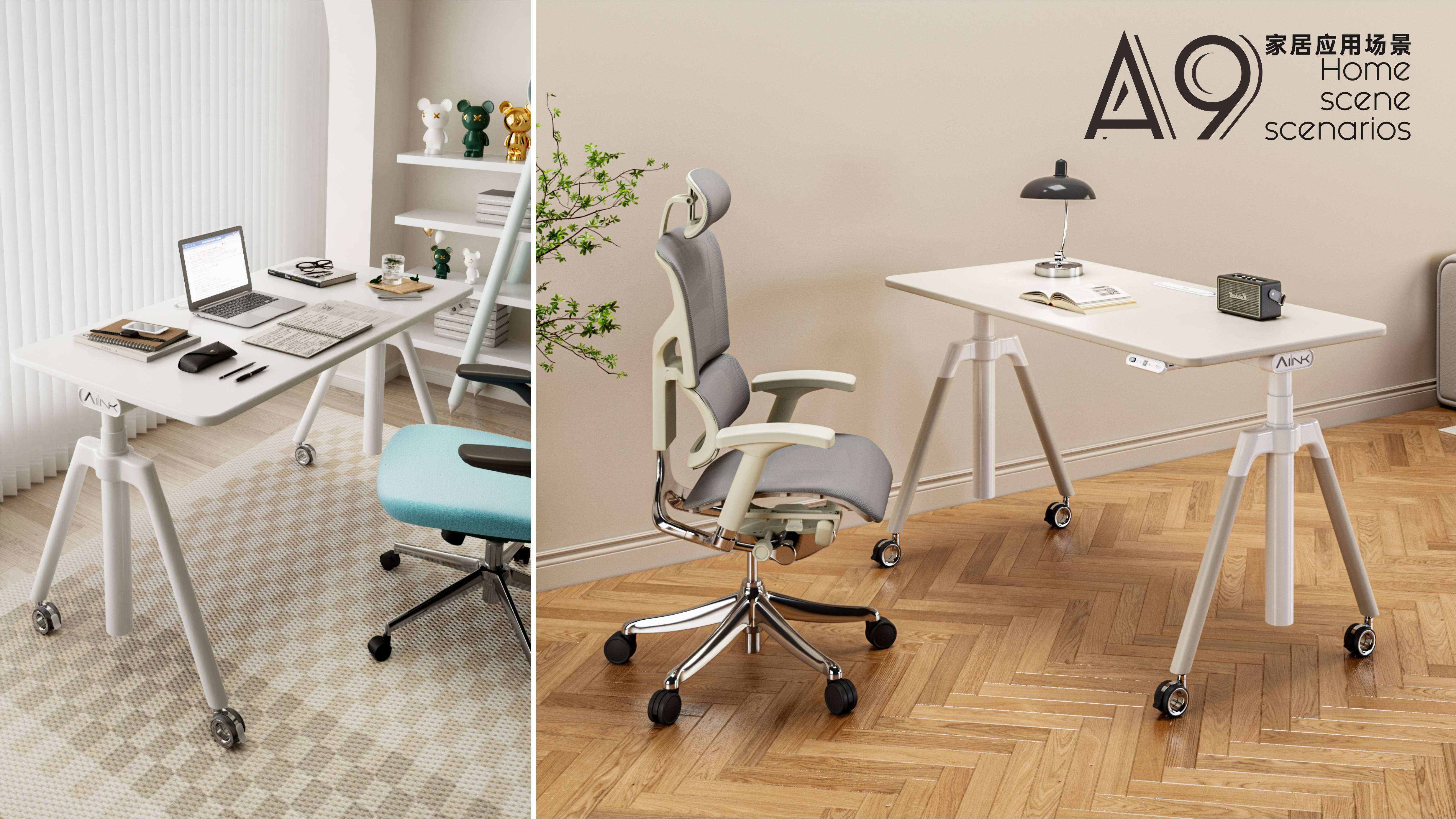 爱琳智能升降桌 A9 奶油白评测：肤感无醛 + 双电机，1200X700mm 全能生活优选