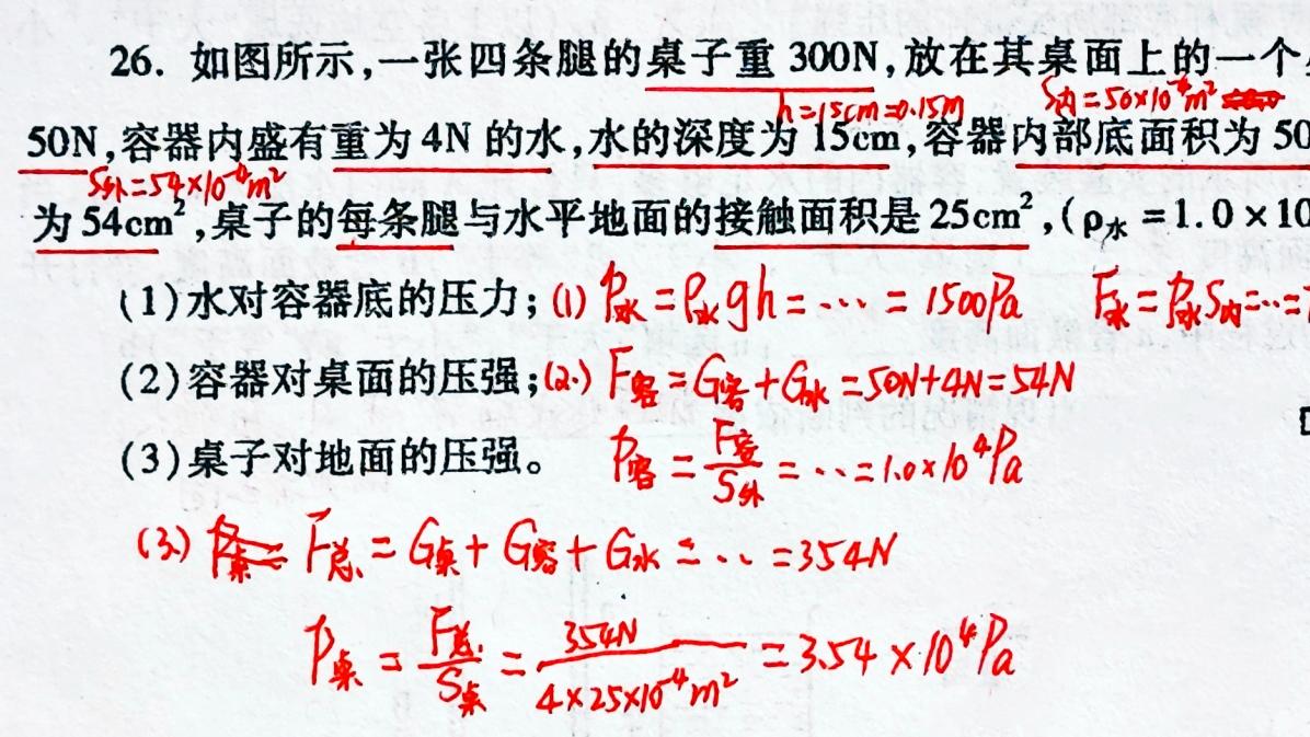 初中生速看！三道物理题搞定压强，提分就这么简单