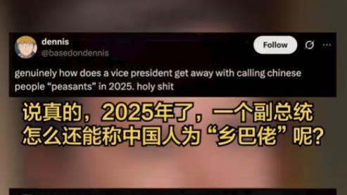 美副总统侮辱中国人乡巴佬后续：外网舆论反噬，中国人开心玩梗
