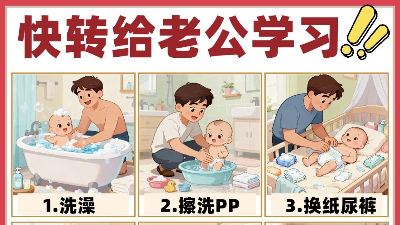 新手爸爸生存指南：9个技能让你从"猪队友"升级"超级奶爸"