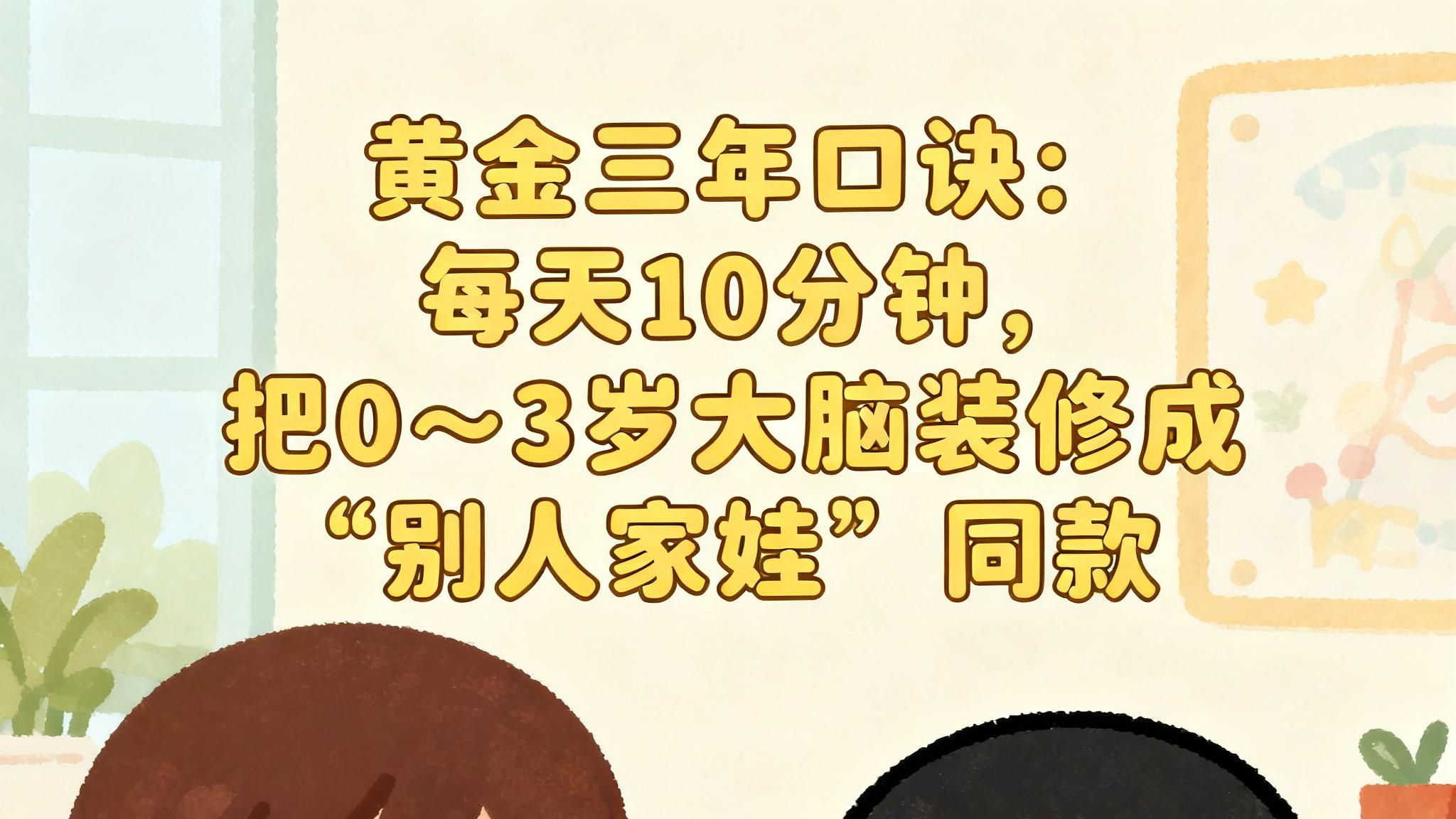 “黄金三年口诀”：每天10分钟，把0～3岁大脑装修成“别人家娃”同款