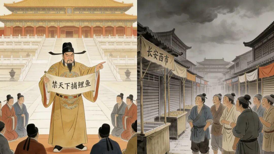 唐朝：吃条鲤鱼竟罚 60 大板？三百年鱼禁背后的皇权套路
