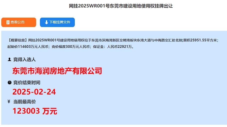 时隔1年多，东莞第一宗土拍诞生在滨海湾新区了