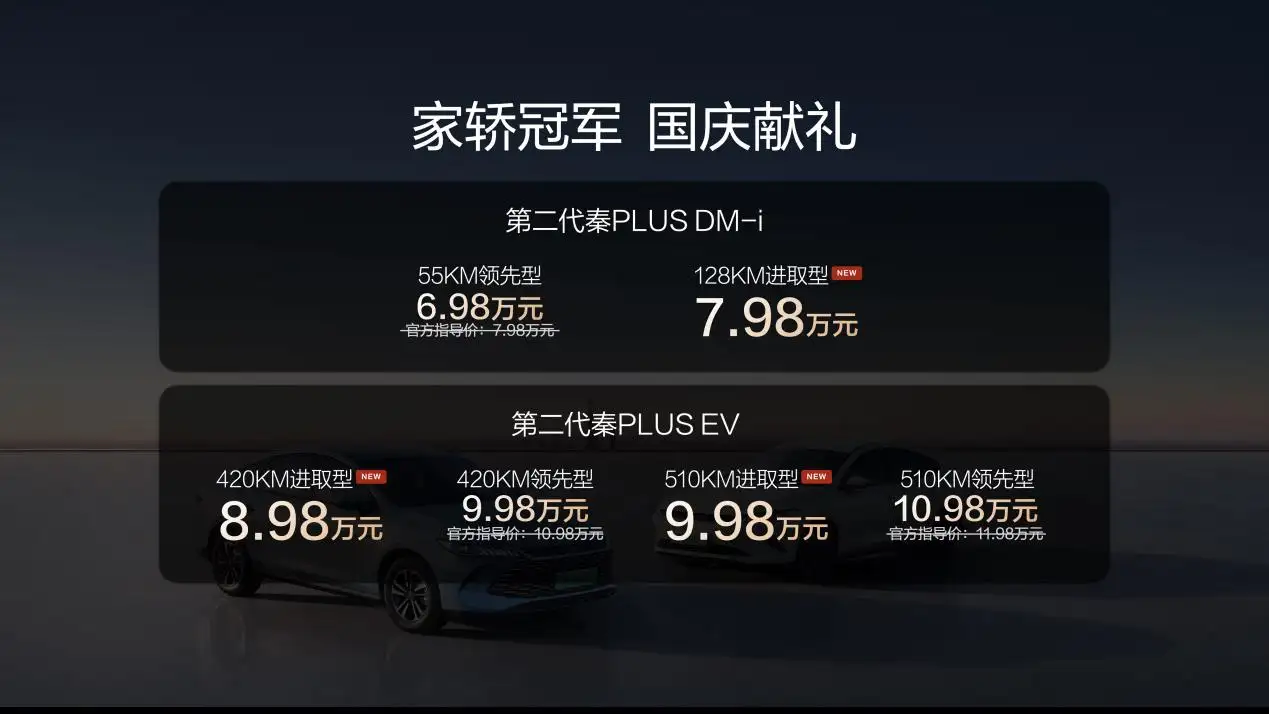 6.98万起+续航油耗双优化！第二代秦PLUS三款新车国庆“精准投喂”家庭用户