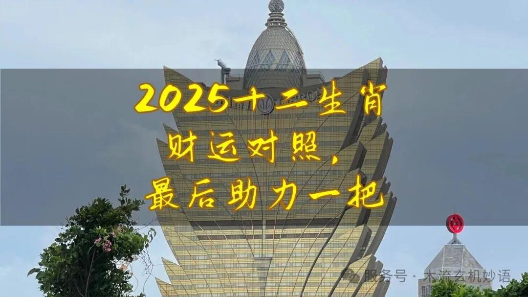 2025年十二生肖财运对照，最后助力一把