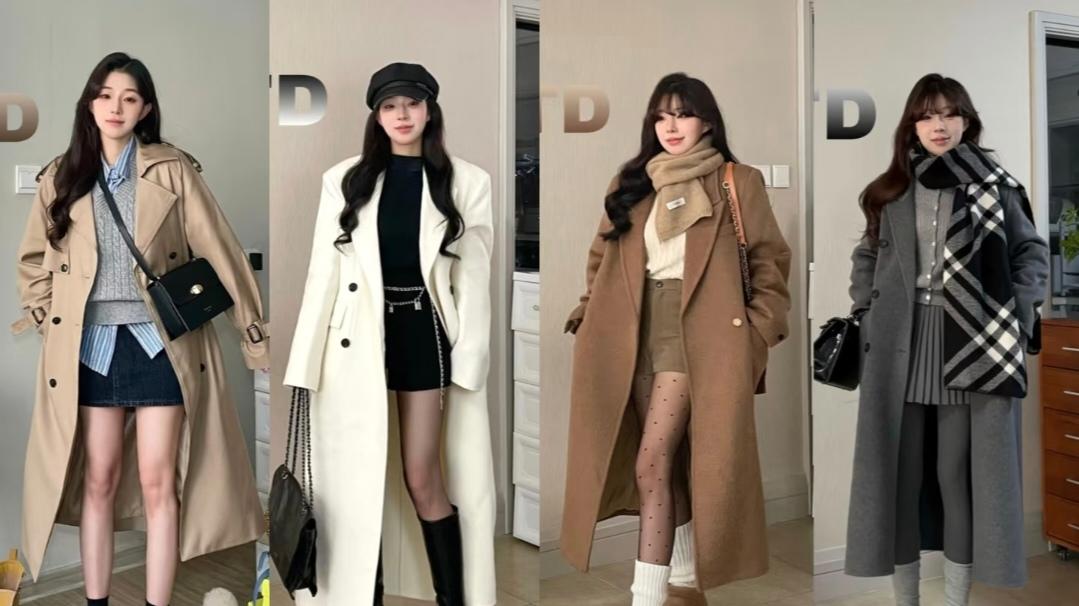 冬日韩系温柔风同色系叠穿公式！羽绒服+围巾+下装的N种搭配