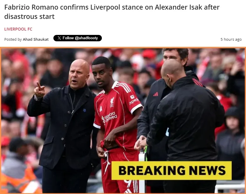 瑞天空：意甲双雄有意曼联前锋！罗马诺：利物浦不担心伊萨克情况