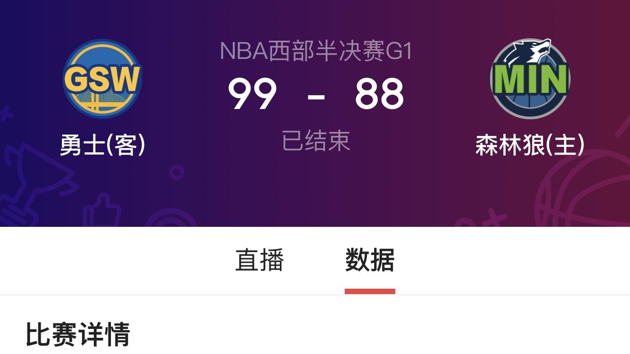 库里伤退，勇士G1斩落森林狼！！！