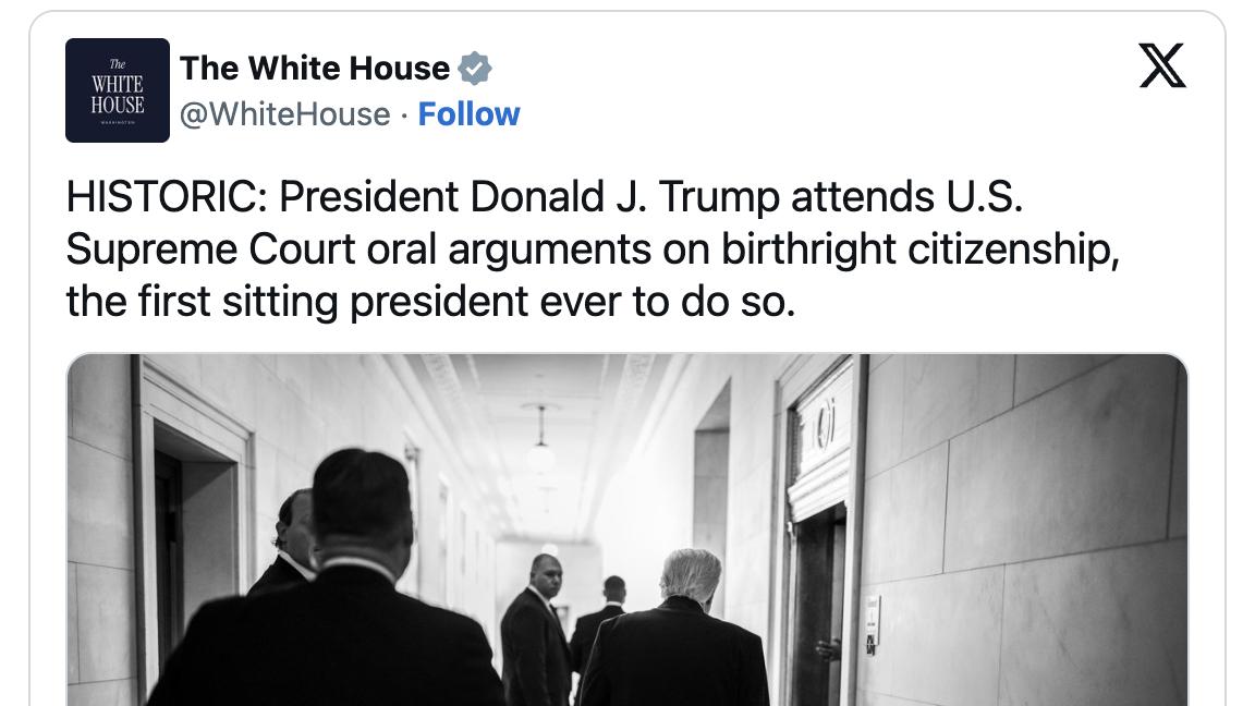 美最高法院就“出生公民权”展开激烈辩论