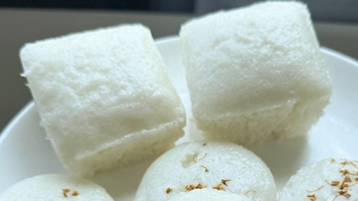 孩子连吃两天都不够的桂花大米糕