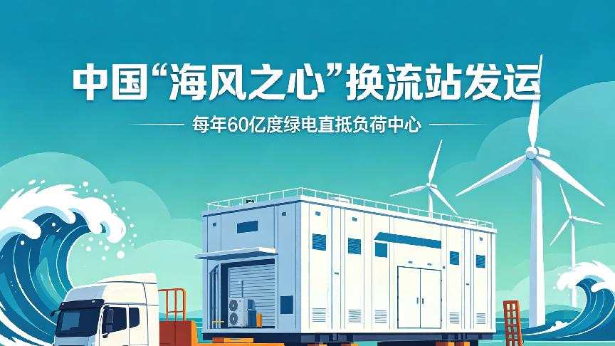 中国“海风之心”换流站发运，每年60亿度绿电直抵负荷中心