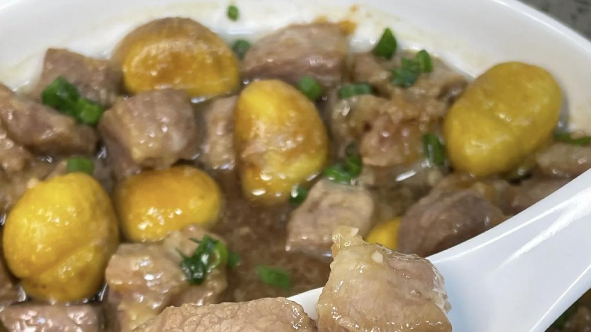 秋日暖胃神器！栗子蒸梅花肉，软糯鲜香一学就会